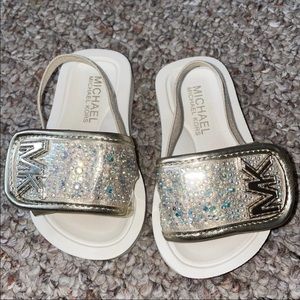 New MICHAEL KORS rhinestone slides toddler size 5